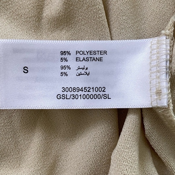 Wardrobe Crew Neck Peplum Flutter Sleeve Beige Top Size Small - Picture 5 of 10